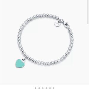 Tiffany Blue® Heart Tag Bead Bracelet
in Silver, 4 mm. 6.5 inches